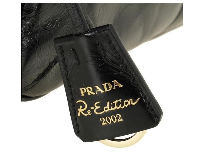 Prada Borsa a tracolla in pelle Medium Reedition timbro: OOM Nero - vista 7