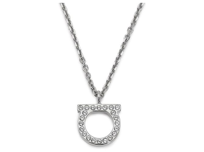 Salvatore Ferragamo Collana Gancini Crystal da donna Argento - vista 2