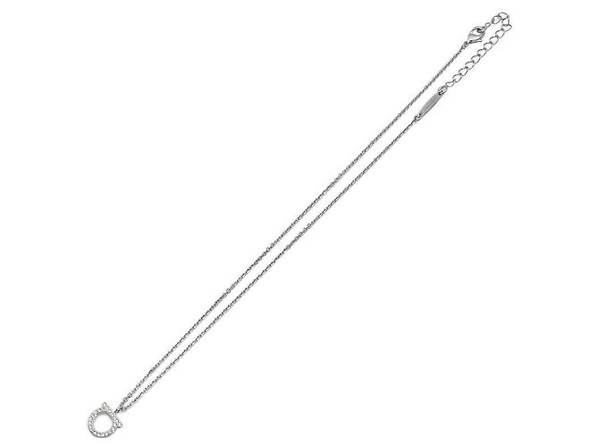 Salvatore Ferragamo Collana Gancini Crystal da donna Argento - vista 5