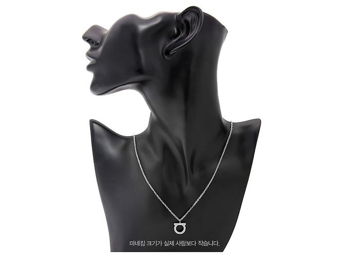 Salvatore Ferragamo Collana Gancini Crystal da donna Argento - vista 9