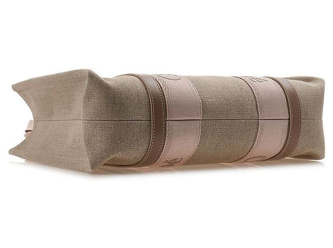Chloé Linen Woody Tragetasche Mehrfarben - Ansicht 5