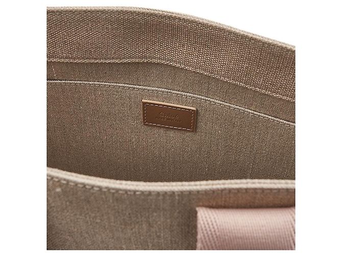 Chloé Linen Woody Tragetasche Mehrfarben - Ansicht 9