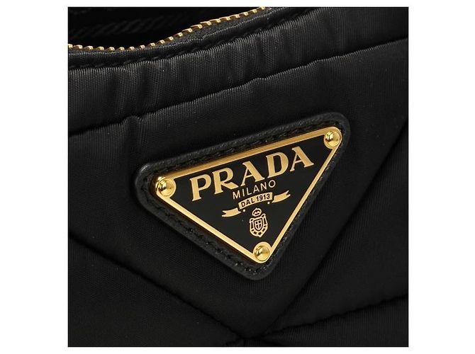 Prada Bolsa acolchoada grande de nylon Lina Preto - vista 5