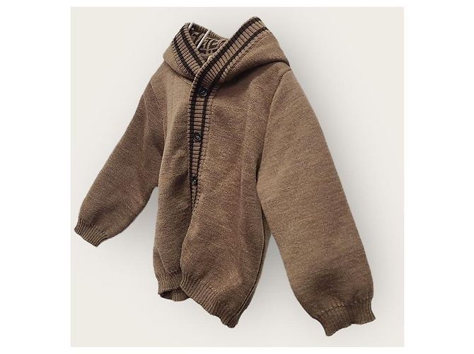 Fendi Baby Rabbit Wollstrickjacke Braun - Ansicht 2