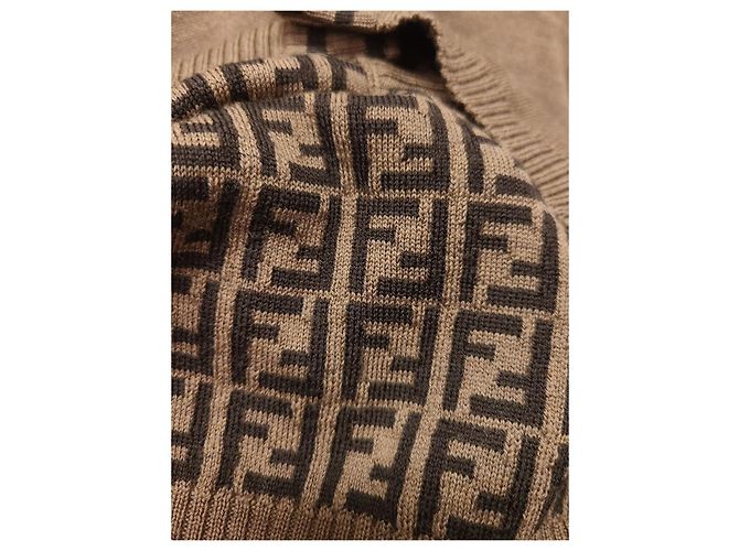 Fendi Baby Rabbit Wollstrickjacke Braun - Ansicht 3
