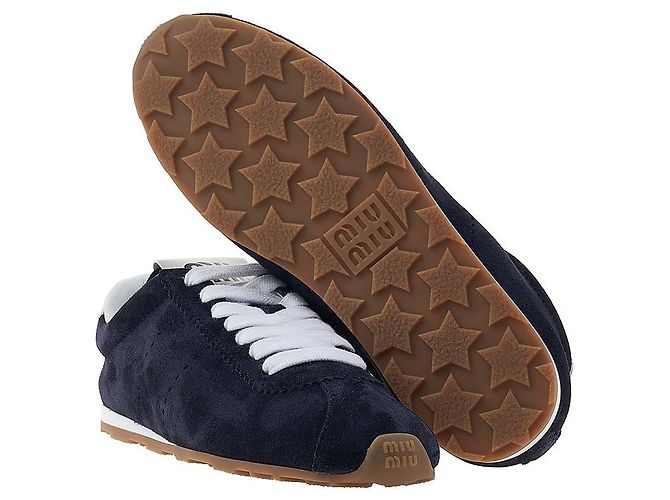 Miu Miu Sneakers in scamosciato da donna Nero - vista 5