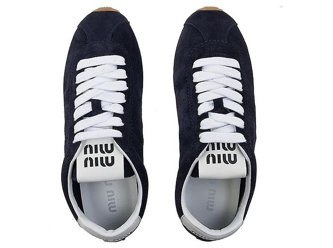 Miu Miu Sneakers in scamosciato da donna Nero - vista 6