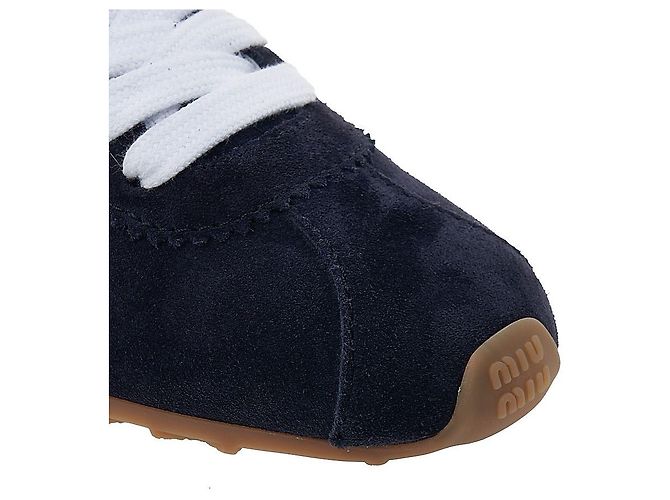 Miu Miu Sneakers in scamosciato da donna Nero - vista 9