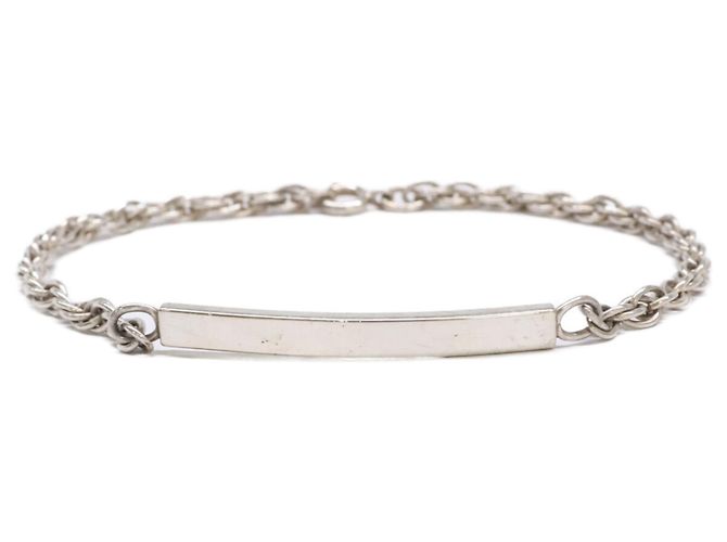 Tiffany & Co Bracciale con charm a piastrina stretta Tiffany Argento - vista 2