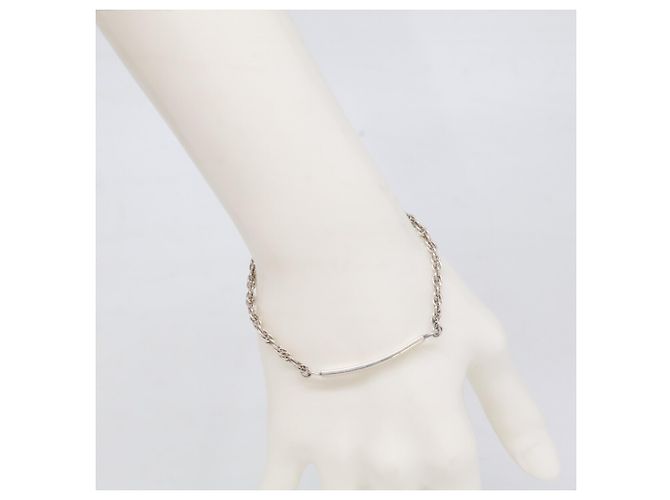 Tiffany & Co Bracciale con charm a piastrina stretta Tiffany Argento - vista 8