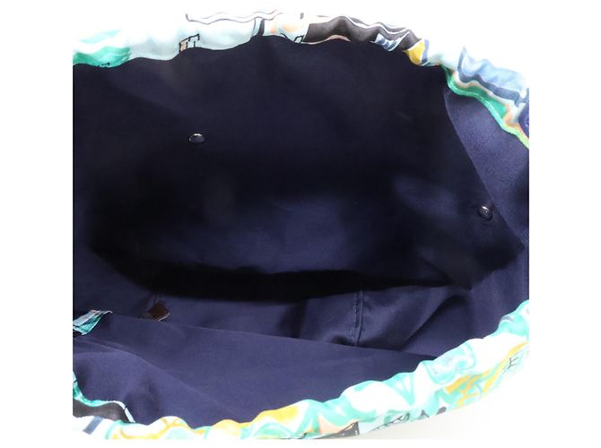 Hermès Sacchetto in seta con coulisse Hermes Blu - vista 6