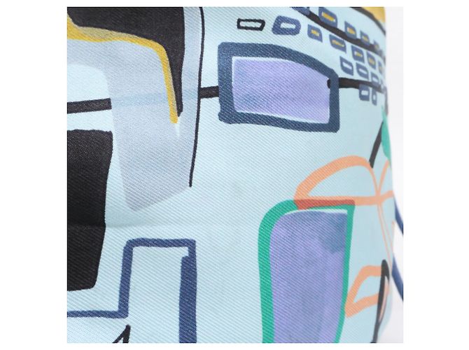 Hermès Sacchetto in seta con coulisse Hermes Blu - vista 8