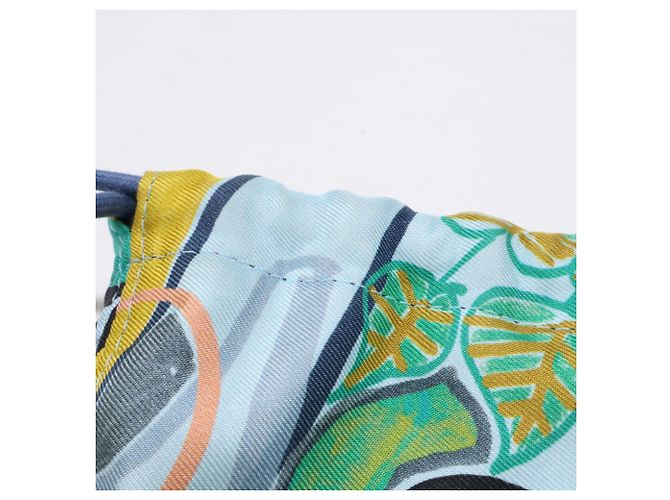 Hermès Sacchetto in seta con coulisse Hermes Blu - vista 9