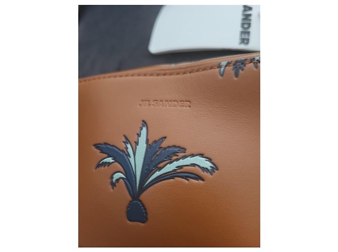 Jil Sander Leder-Gürteltasche mit Palmenprint Braun - Ansicht 2