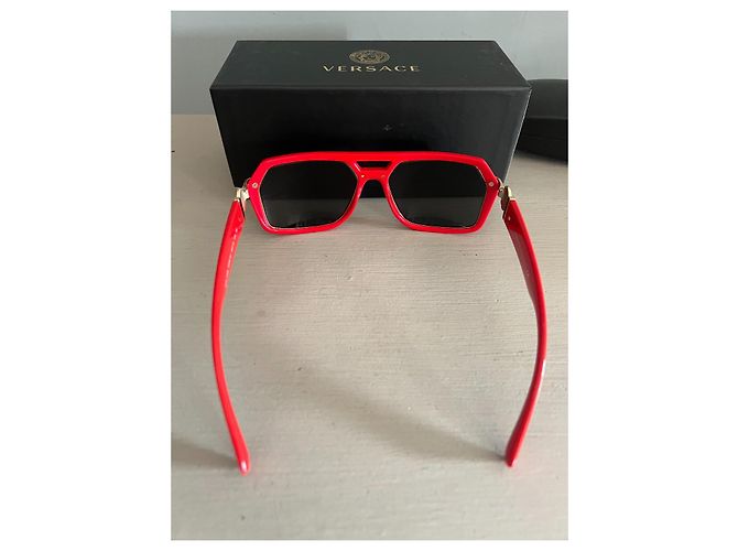 Versace Occhiali da Sole Medusa Biggie Rosso Gold hardware - vista 4