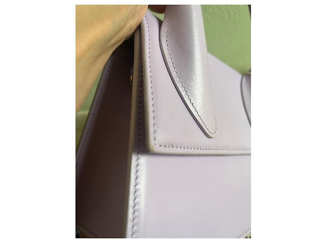 Jacquemus Le Chiquito Piccolo Borsa in Pelle Lavanda - vista 7