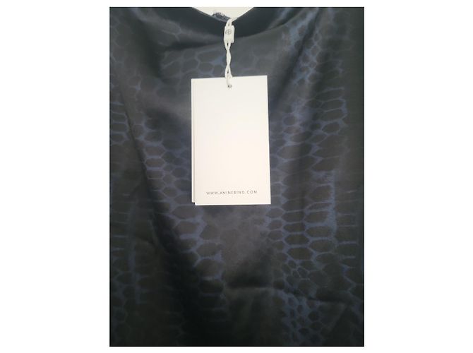 Anine Bing Vestido Maxi de Seda Estampado Negro - vista 2