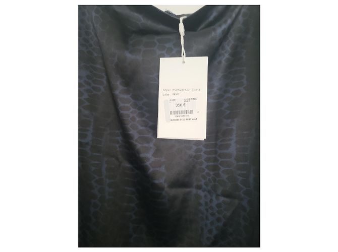 Anine Bing Vestido Maxi de Seda Estampado Negro - vista 3