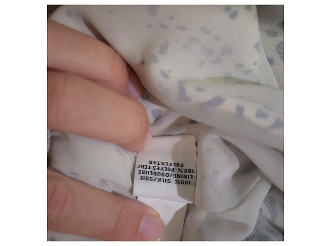 Mono de seda Diane von Furstenberg DVF Kawena para mujer 4 Azul Blanco con cinturón Cuello en V - vista 12