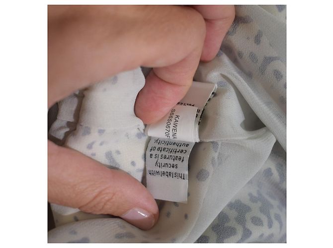 Mono de seda Diane von Furstenberg DVF Kawena para mujer 4 Azul Blanco con cinturón Cuello en V - vista 13