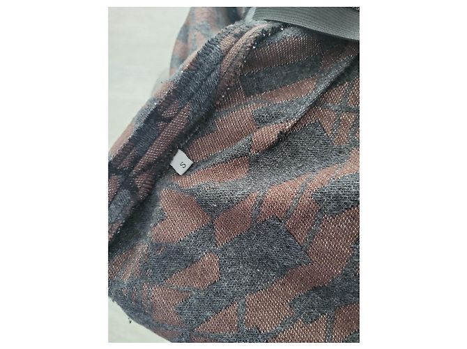 Autre Marque Falda larga de lana Serapis estampada marrón y gris Castaño - vista 4