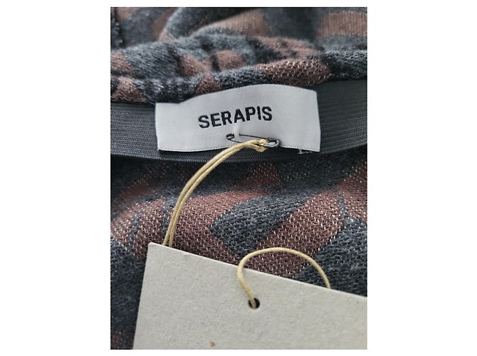 Autre Marque Falda larga de lana Serapis estampada marrón y gris Castaño - vista 5