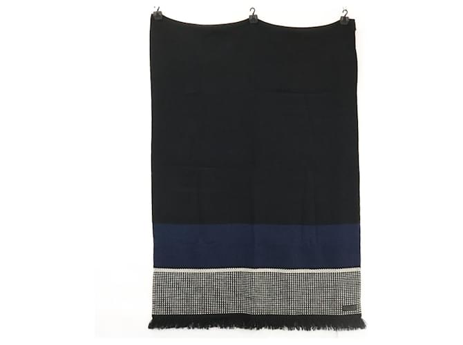 Hermès Hermes Kaschmir-Stola Schwarz Marineblau - Ansicht 3