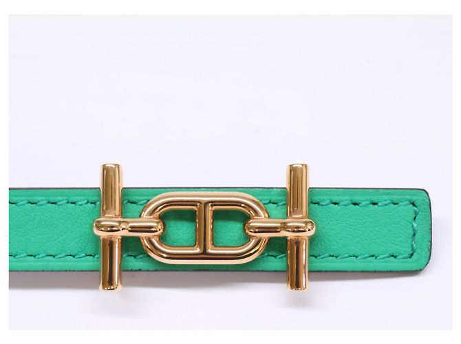 Hermès Hermes Reversible Leather Ankle Belt Green Purple - view 3