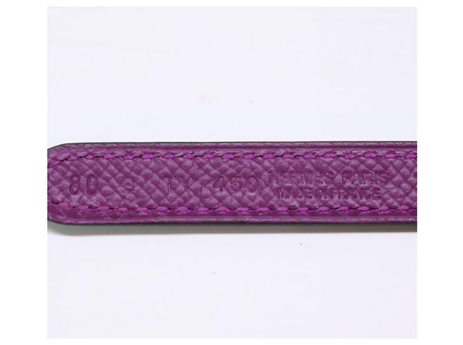 Hermès Hermes Reversible Leather Ankle Belt Green Purple - view 7