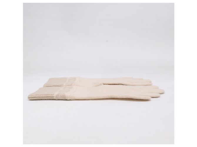 Hermès Guanti in cashmere beige Hermes - vista 2