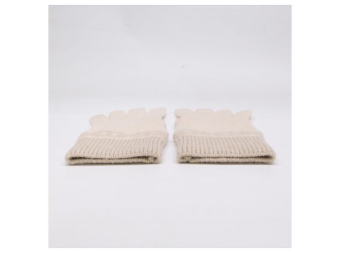 Hermès Guanti in cashmere beige Hermes - vista 3