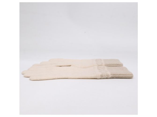 Hermès Guanti in cashmere beige Hermes - vista 4