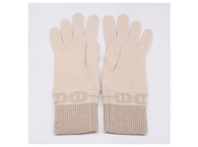 Hermès Guanti in cashmere beige Hermes - vista 6