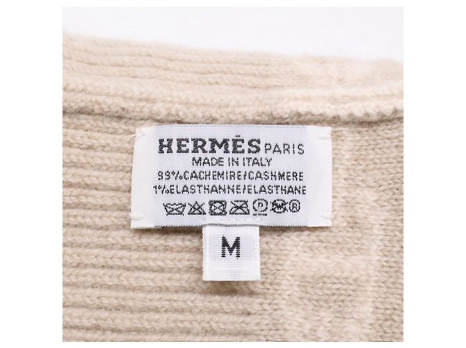Hermès Guanti in cashmere beige Hermes - vista 7