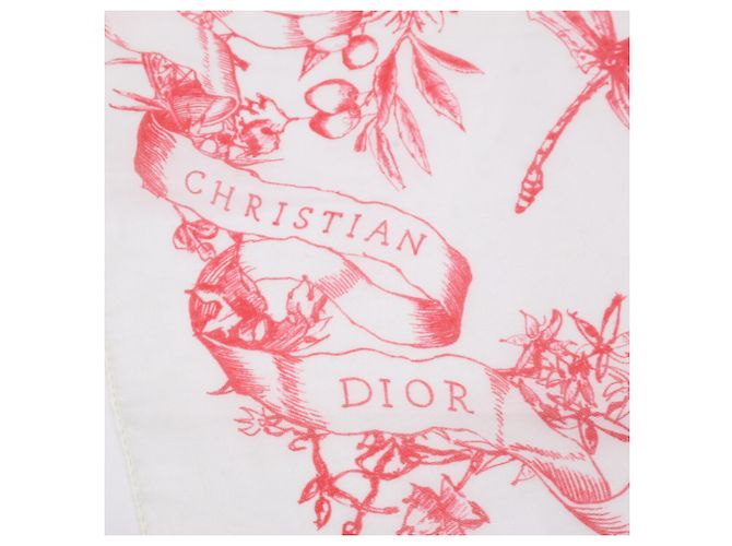 Stola in cotone rossa e bianca Christian Dior Bianco Rosso - vista 3