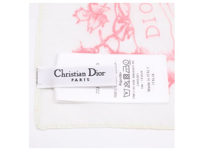 Stola in cotone rossa e bianca Christian Dior Bianco Rosso - vista 4