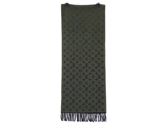 Stola in cashmere kaki Louis Vuitton Cachi - vista 4