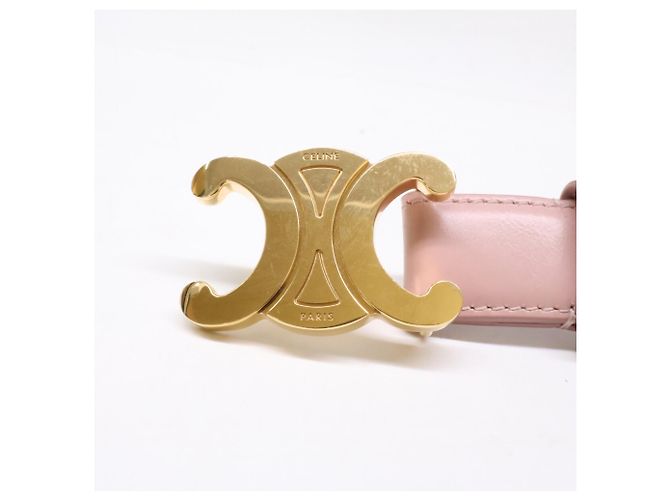 Céline Celine U-NE-2291 Ledergürtel mit Triomphe-Schnalle Pink Golden - Ansicht 4