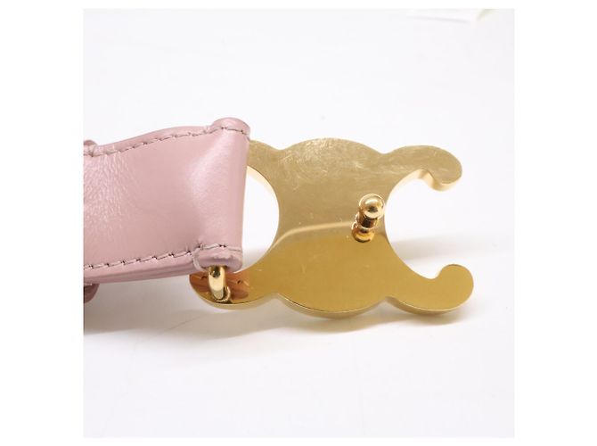 Céline Celine U-NE-2291 Ledergürtel mit Triomphe-Schnalle Pink Golden - Ansicht 5