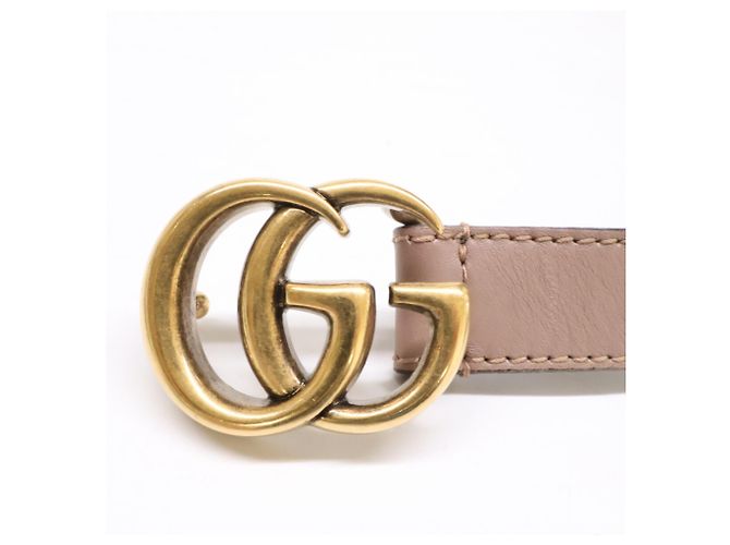 Gucci Double G Slim Gürtel in Beige - Ansicht 4