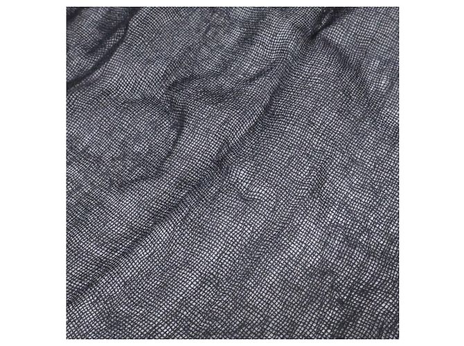 Stola in cashmere e seta con bordura in pelliccia di visone Fendi Marrone Nero - vista 8