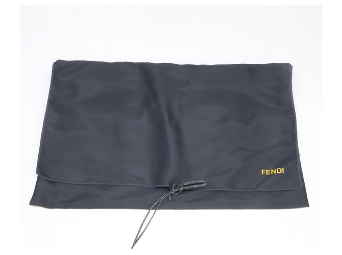 Stola in cashmere e seta con bordura in pelliccia di visone Fendi Marrone Nero - vista 9