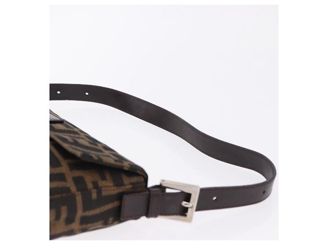 FENDI Zucca Canvas Mamma Baguette Shoulder Bag Marrone Argento Auth BA14206SAV - vista 14