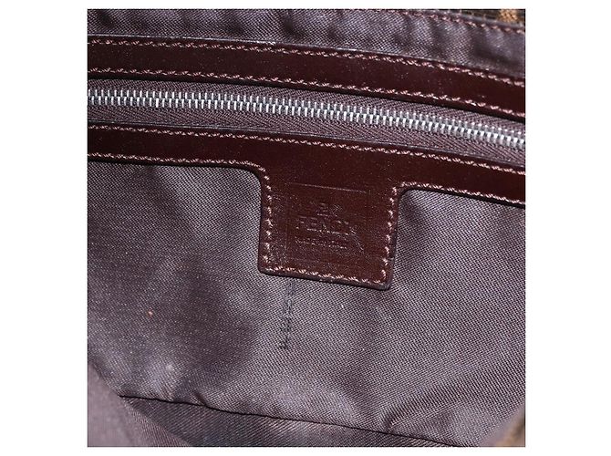 FENDI Zucca Canvas Mamma Baguette Shoulder Bag Marrone Argento Auth BA14206SAV - vista 22