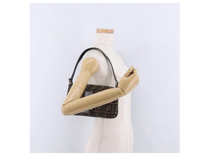 FENDI Zucca Canvas Mamma Baguette Shoulder Bag Marrone Argento Auth BA14206SAV - vista 27