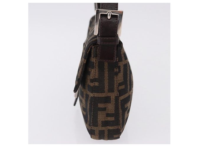 FENDI Zucca Canvas Mamma Baguette Shoulder Bag Marrone Argento Auth BA14206SAV - vista 3