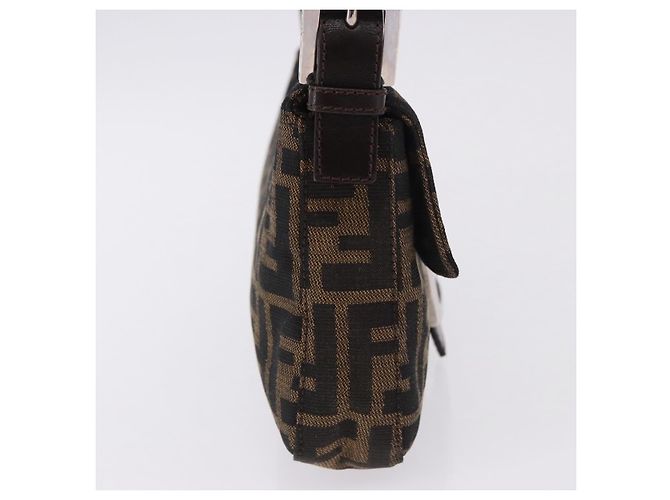 FENDI Zucca Canvas Mamma Baguette Shoulder Bag Marrone Argento Auth BA14206SAV - vista 4