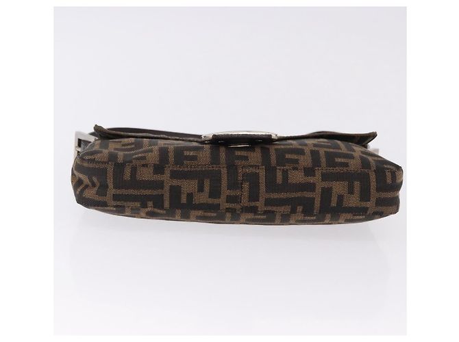 FENDI Zucca Canvas Mamma Baguette Shoulder Bag Marrone Argento Auth BA14206SAV - vista 5