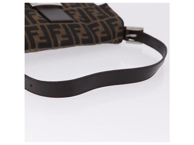 FENDI Zucca Canvas Mamma Baguette Shoulder Bag Marrone Argento Auth BA14206SAV - vista 7