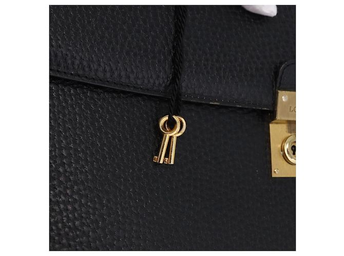 LOEWE Business Bag Leder Schwarz Goldfarben Auth ep15399 - Ansicht 10